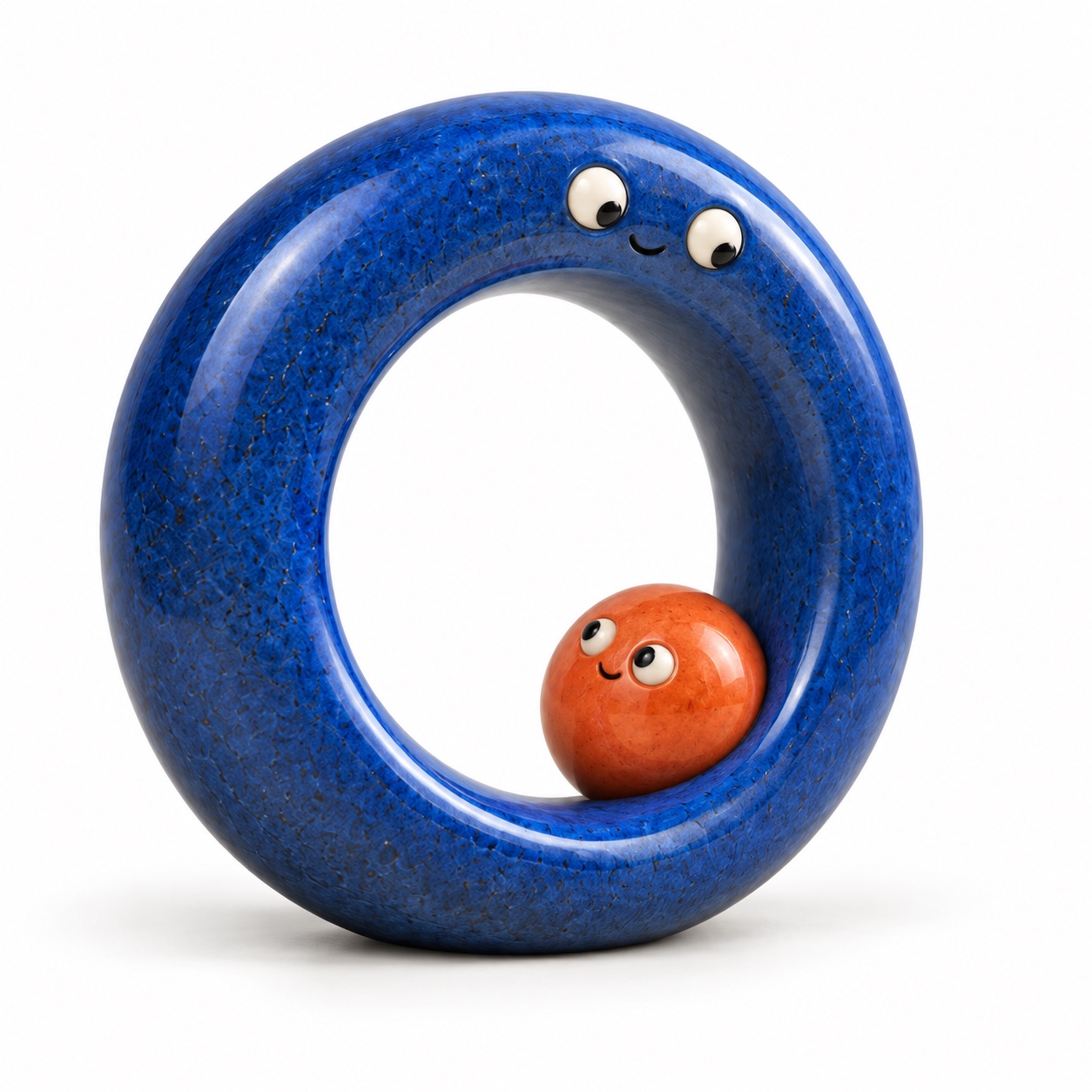 Saido’s blue ring and orange dot looking at each other